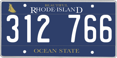 RI license plate 312766