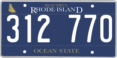 RI license plate 312770