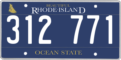 RI license plate 312771