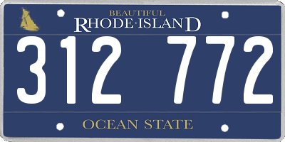 RI license plate 312772