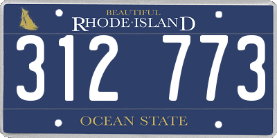 RI license plate 312773