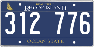 RI license plate 312776