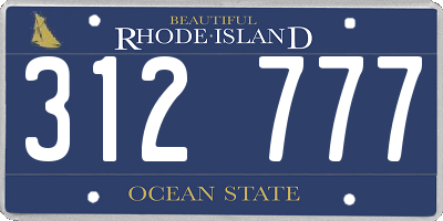 RI license plate 312777
