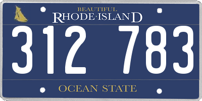 RI license plate 312783
