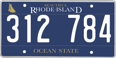 RI license plate 312784