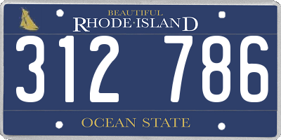 RI license plate 312786
