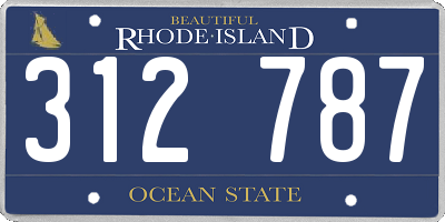 RI license plate 312787