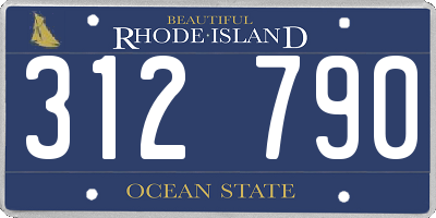RI license plate 312790