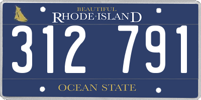 RI license plate 312791