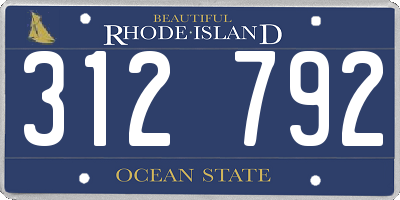 RI license plate 312792