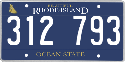 RI license plate 312793