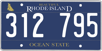 RI license plate 312795