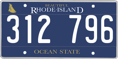 RI license plate 312796