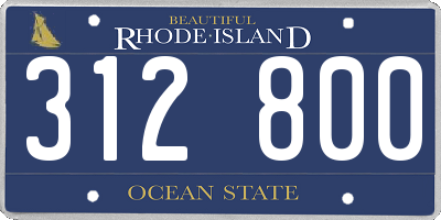 RI license plate 312800