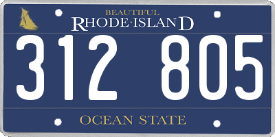RI license plate 312805