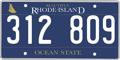 RI license plate 312809