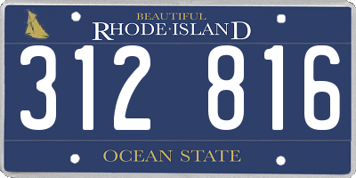 RI license plate 312816