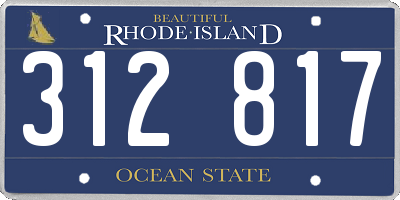 RI license plate 312817