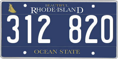 RI license plate 312820