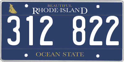 RI license plate 312822