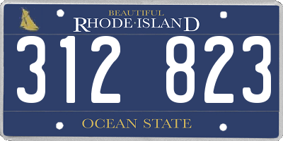RI license plate 312823
