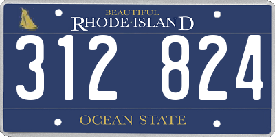 RI license plate 312824