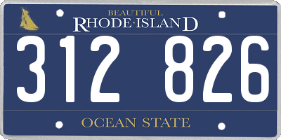 RI license plate 312826