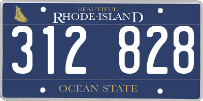 RI license plate 312828