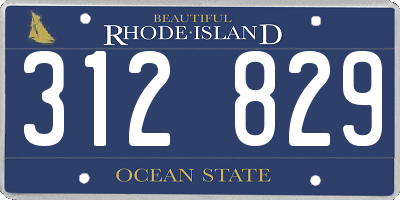 RI license plate 312829