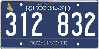 RI license plate 312832