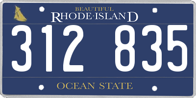 RI license plate 312835
