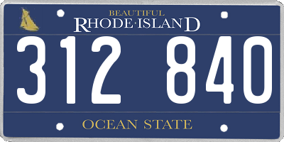 RI license plate 312840