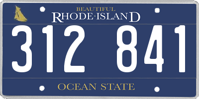 RI license plate 312841