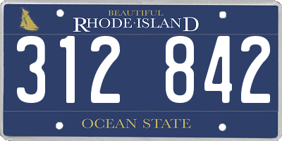 RI license plate 312842