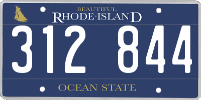 RI license plate 312844
