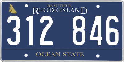 RI license plate 312846