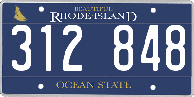 RI license plate 312848