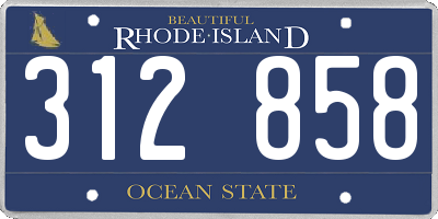 RI license plate 312858