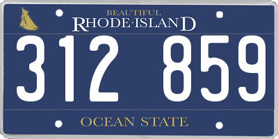 RI license plate 312859