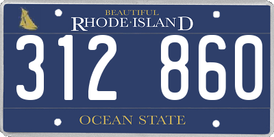 RI license plate 312860