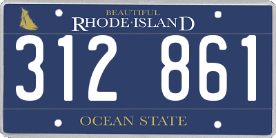 RI license plate 312861