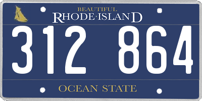 RI license plate 312864
