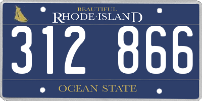 RI license plate 312866