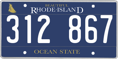RI license plate 312867