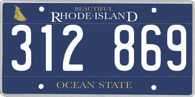 RI license plate 312869