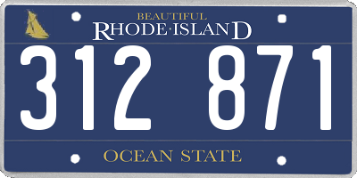 RI license plate 312871
