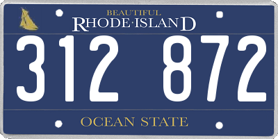 RI license plate 312872