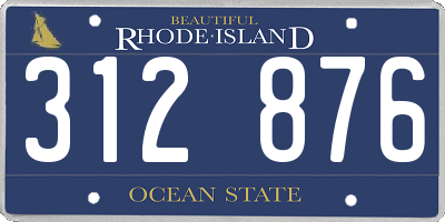 RI license plate 312876