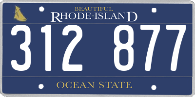 RI license plate 312877