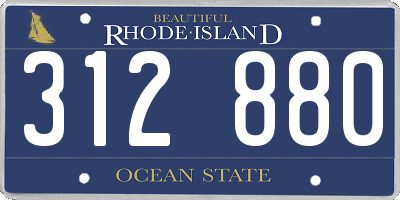 RI license plate 312880